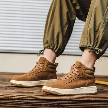 Кеды мужские, обувь для скейтбординга высокая желтый Beidouniao