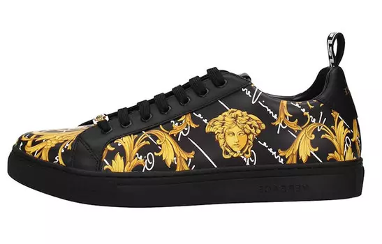 Кеды мужские Versace низкие, черный / желтый