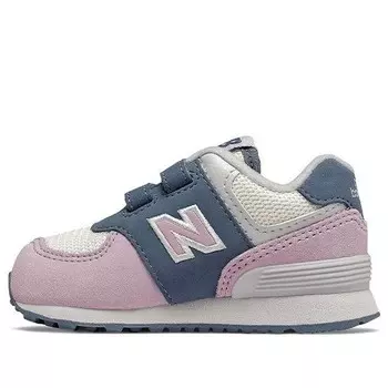 Кеды на липучке 574 розовые детские New Balance, розовый