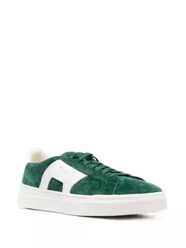Кеды на шнуровке Santoni, зеленый