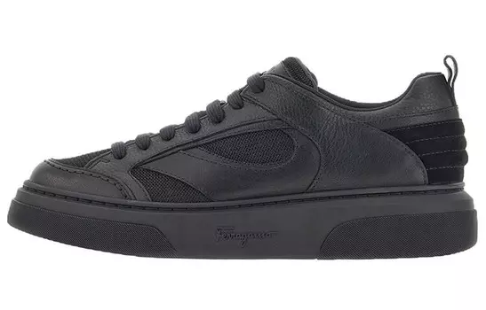 Кеды низкие Ferragamo на шнуровке, черный