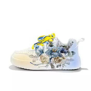 Кеды, обувь для скейтборда унисекс с низким верхом Cold Cicadas Yesterday, цвет White yellow blue-ZLA3003D