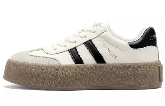 Кеды, обувь для скейтборда унисекс с низким верхом C°Banner, бежевый/красный