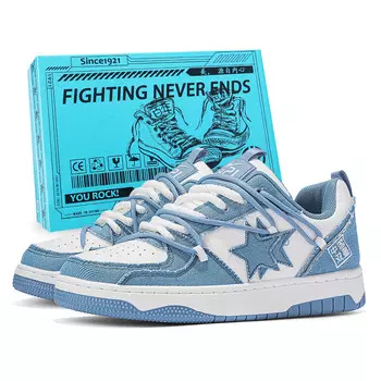 Кеды, обувь для скейтборда унисекс с низким верхом Double Star 88, светло-серый/синий