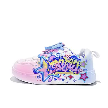 Кеды, обувь для скейтборда унисекс с низким верхом Cold Cicadas Yesterday, цвет White-Graffiti Stars-ZLA2153D