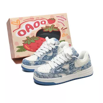 Кеды, обувь для скейтборда унисекс с низким верхом Oaoq, белый/голубой