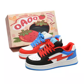 Кеды, обувь для скейтборда унисекс с низким верхом Oaoq, синий/красный