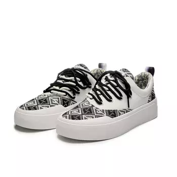 Кеды, обувь для скейтборда унисекс с низким верхом Lazy Bons, белый/черный