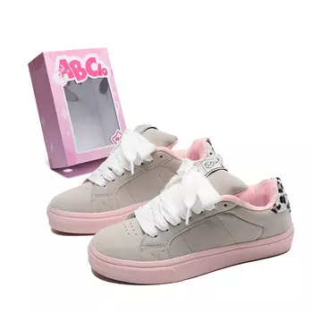 Кеды, обувь для скейтборда унисекс с низким верхом Abcio, серый/розовый