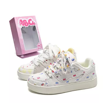 Кеды, обувь для скейтборда унисекс с низким верхом Abcio, цвет Fairy Bean Rainbow