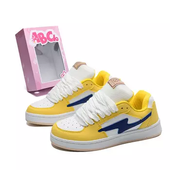 Кеды, обувь для скейтборда унисекс с низким верхом Abcio, белый/желтый/синий