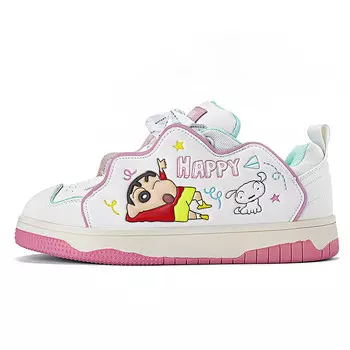 Кеды, обувь для скейтборда унисекс с низким верхом Crayon Shinchan, розовый