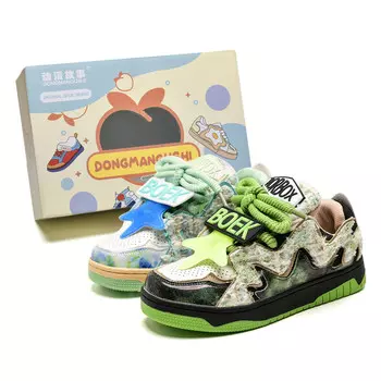 Кеды, обувь для скейтборда унисекс с низким верхом Anime Story, цвет Green Lake Blue