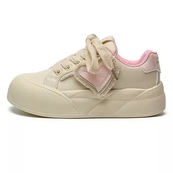 Кеды, обувь для скейтборда унисекс с низким верхом Zun'Er, бежевый/розовый