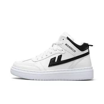 Кеды, обувь для скейтборда унисекс с высоким верхом Warrior, белый/черный