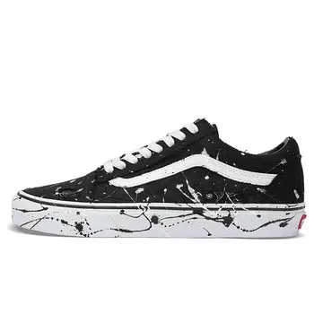 Кеды, обувь для скейтбординга Old Skool унисекс с низким верхом белого цвета Vans, черный