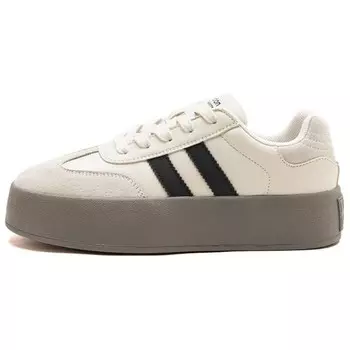 Кеды, обувь для скейтбординга женская низкая Agsdon, цвет White-gray [leather] P141097