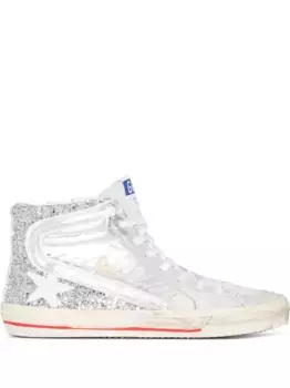 Кеды с нашивкой-логотипом GOLDEN GOOSE, серебяный