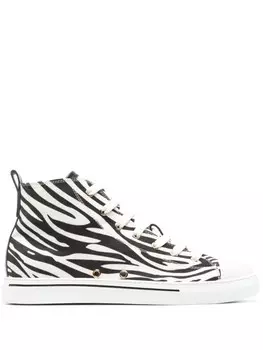 Кеды с зебровым принтом Roberto Cavalli, белый