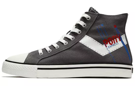 Кеды Shooter унисекс с высоким берцем, серо-железные/белые Pony