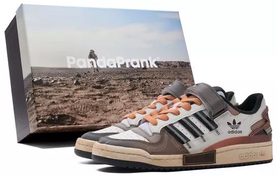Кеды, скейтборд обувь FORUM унисекс низкий верх черный/коричневый Adidas Originals