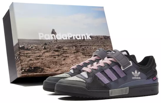 Кеды, скейтборд обувь FORUM унисекс низкий верх черный/серый/фиолетовый Adidas Originals