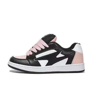 Кеды, скейтборд обувь унисекс низкий верх черный/розовый Homdoon