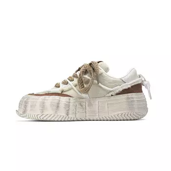 Кеды, скейтборд обувь унисекс низкий верх коричневый Fang Sanhuo