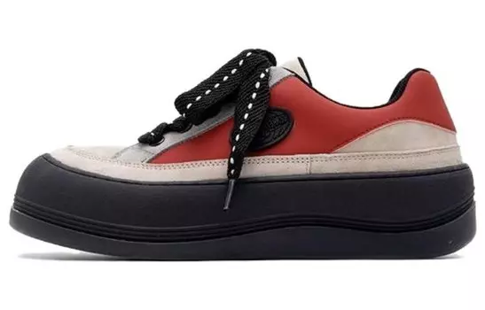 Кеды, скейтборд обувь унисекс низкий верх красный Mule Donkey