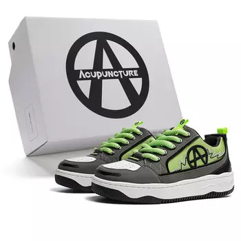 Кеды, скейтборд обувь унисекс низкий верх яблочно-зеленый Acupuncture