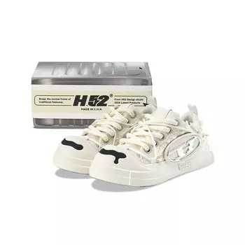 Кеды, скейтборд обувь унисекс низкий верх серебро H-52, белый