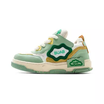 Кеды, скейтборд обувь унисекс низкий верх зеленый/желтый Buab