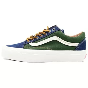 Кеды, скейтборд обувь унисекс низкий верх зеленый/синий Vans