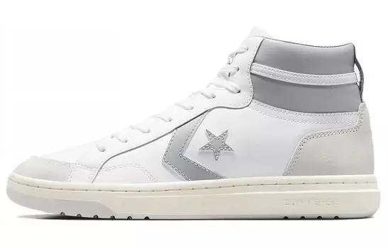 Кеды, скейтборд обувь унисекс высокие белый/серый Converse
