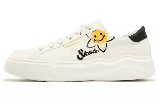 Кеды, скейтборд обувь женская низкая 361°, белый/желтый