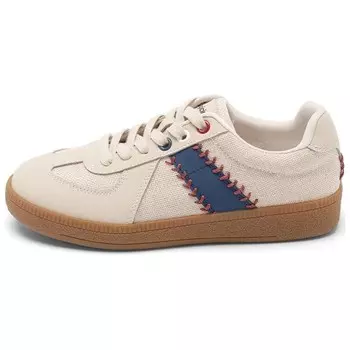 Кеды, скейтборд обувь женская низкая Agsdon, бежевый/зеленый