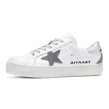 Кеды, скейтборд обувь женская низкая Aita, цвет White Silver