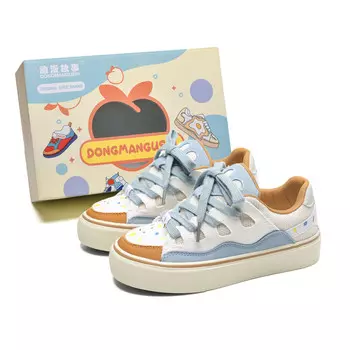 Кеды, скейтборд обувь женская низкая Anime Story, белый/синий