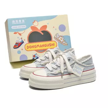 Кеды, скейтборд обувь женская низкая Anime Story, цвет Glacier Blue