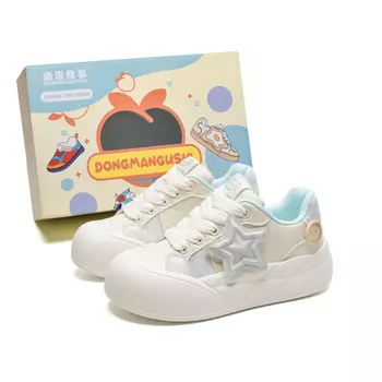 Кеды, скейтборд обувь женская низкая Anime Story, бежевый/зеленый