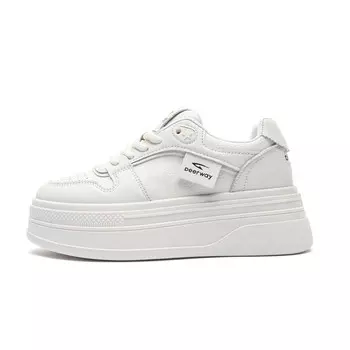 Кеды, скейтборд обувь женская низкая белый/бежевая Deerway