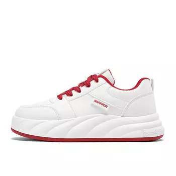 Кеды, скейтборд обувь женская низкая белый/бордовый Warrior