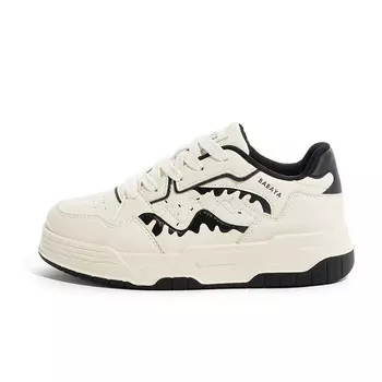 Кеды, скейтборд обувь женская низкая белый/черный Babaya