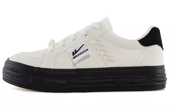 Кеды, скейтборд обувь женская низкая белый/черный Warrior