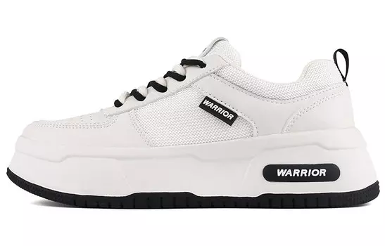 Кеды, скейтборд обувь женская низкая белый/черный Warrior
