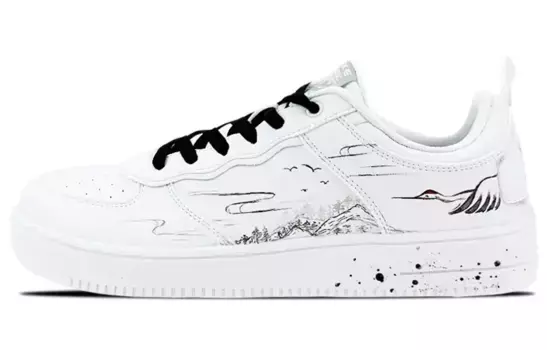 Кеды, скейтборд обувь женская низкая белый/черный Erke