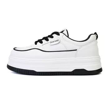 Кеды, скейтборд обувь женская низкая белый/черный Deerway