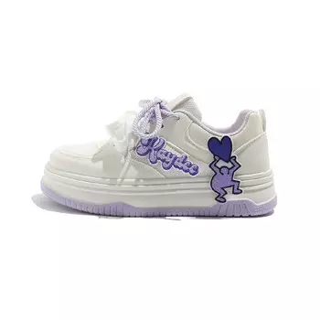 Кеды, скейтборд обувь женская низкая белый/фиолетовый Beier