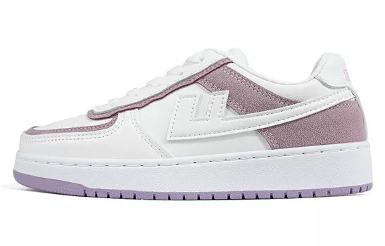 Кеды, скейтборд обувь женская низкая белый/фиолетовый Warrior