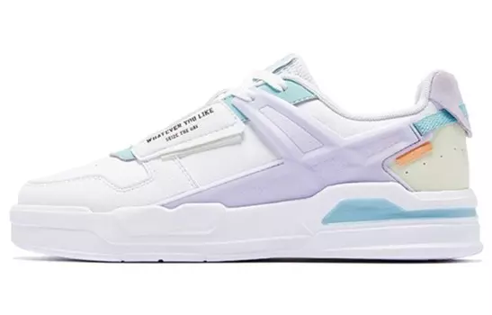 Кеды, скейтборд обувь женская низкая белый/фиолетовый/синий Qiaodan